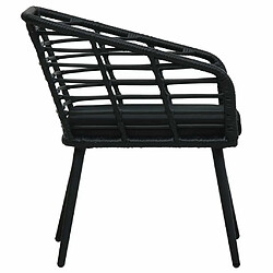 Acheter Maison Chic Lot de 2 Chaises de jardin,Fauteuil d'extérieur avec coussins Résine tressée Noir -MN73469