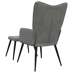 Acheter vidaXL Chaise de relaxation avec tabouret Gris foncé Tissu