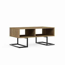 EPIKASA Table Basse Full Moon, Noir, Panneau d'Aggloméré Mélaminé, 90x50x40 cm pas cher