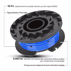 Avis Ligne de bobine de coupe-bordure de rechange pour Greenworks 29242 21052 16ft 0,065 - BLEU