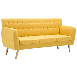 Maison Chic Canapé à 3 places,Canapé droit,Sofa de Salon,Banquette revêtement en tissu 172x70x82 cm jaune -GKD462492