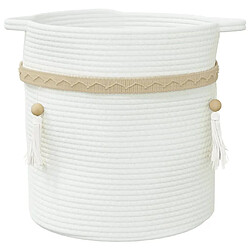 Avis vidaXL Panier de rangement blanc Ø38x36 cm coton