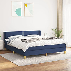 Maison Chic Structures de lit + matelas,Lit à sommier tapissier avec matelas Bleu 160x200 cm Tissu -MN90977