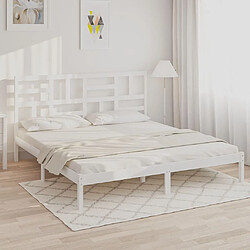 vidaXL Cadre de lit sans matelas blanc bois massif 200x200 cm