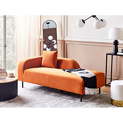 Beliani Chaise longue côté gauche orange LE CRAU