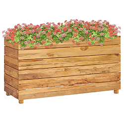 Maison Chic Jardinière,Lit surélevé - Bac à fleurs - pot de fleur 100x40x55 cm Bois massif de teck et acier -GKD16543