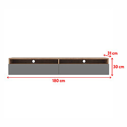 Acheter Selsey Meuble TV - REDNAW - 180 cm - chêne wotan / gris brillant