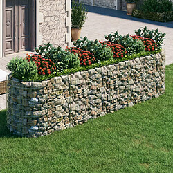 Maison Chic Jardinière,Lit surélevé - Bac à fleurs - pot de fleur à gabion Fer galvanisé 400x100x100 cm -GKD99726