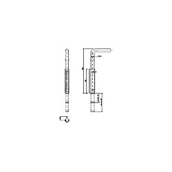 Verrou à douille renforcé à souder Mantion tige zinguée 16 x 500 1316SO