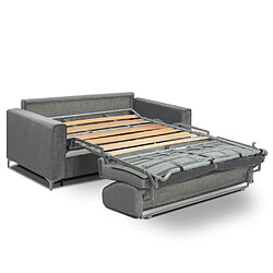 Inside 75 Canapé convertible express JACKSON 120cm comfort BULTEX® 12cm sommier lattes RENATONISI tweed gris silex