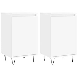 vidaXL Buffets 2 pcs blanc 40x35x70 cm bois d’ingénierie