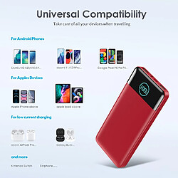 Acheter SANAG Batterie Externe 13800Mah, [Ultra Mince Mais Puissant] Power Bank Usb C 3A In & Out Chargeur Portable Avec Affichage Led Et Lampe De Poche Batterie Portable Pour Iphone Samsung Huawei - Rouge Rubis