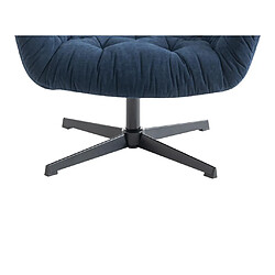 Vente-Unique Fauteuil pivotant en tissu bleu nuit OPHELIE pas cher