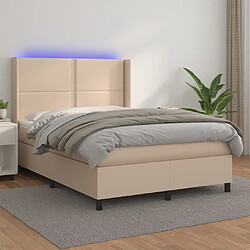 Sommier à lattes et matelas LED,Cadre à lattes de lit pour Adulte Cappuccino 140x200 cm -MN16387