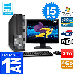 PC DELL 3020 SFF Core I5-4570 Ram 4Go Disque 2 To Wifi W7 Ecran 19" - Occasion