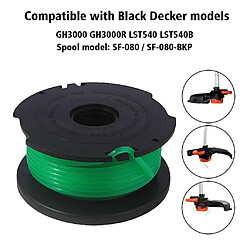 Acheter Bobines de rechange pour coupe-herbe compatibles avec Black Decker SF-080 GH3000 LST540 - noir