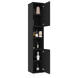 Avis Maison Chic Armoire de salle de bain,Meuble de rangement,Meuble haut Noir 30x30x179 cm Bois d'ingénierie -GKD270802