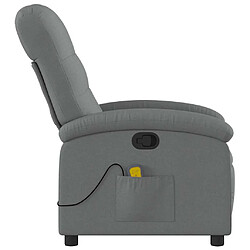 Acheter vidaXL Fauteuil de massage inclinable Gris foncé Tissu