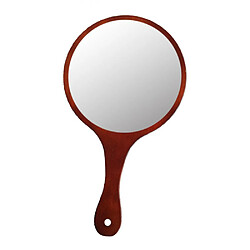 Miroir tenu dans la main en bois durable pour le brun foncé de beauté de tatouage de maquillage de femmes