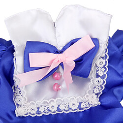 Satin Blanc Bowknot Chien Chat Vêtements Chemise Dentelle Chiot S Bleus pas cher