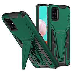 Coque en TPU antichoc, flexible avec béquille vert foncé pour votre Samsung Galaxy A71 4G SM-A715