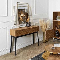 The Home Deco Factory Console en bois FELIX - Marron et noir