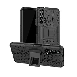 Wewoo Coque Renforcée Pour Huawei Honor 20 Pro Texture TPU + PC Antichoc avec Support Noir