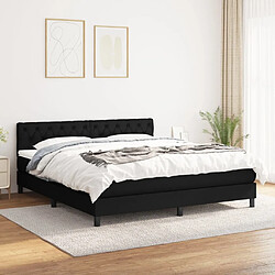 Maison Chic Lit Adulte - Lit simple Lit à sommier tapissier avec matelas moelleux - Meuble de Chambre - Noir 160x200 cm Tissu -MN94981