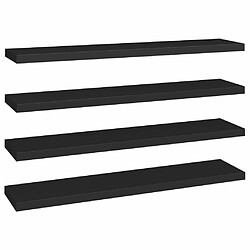 Maison Chic Lot de 4 Étagères murales,Étagère Rangement flottate noir 120x23,5x3,8 cm MDF -MN15284