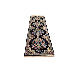 Vidal Tapis de couloir en laine 203x67 bleu Nain pas cher