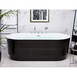 Beliani Baignoire îlot noire avec robinets 170 x 80 cm EMPRESA