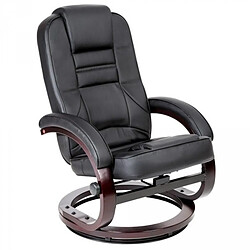 Avis Helloshop26 Fauteuil de relaxation détente TV avec tabouret noir 1808002