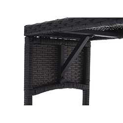 Mendler Banc en polyrotin HWC-G16, banquette de jardin, gastronomie, 112cm ~ noir, coussin gris clair pas cher