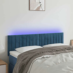 Maison Chic Tête de lit moderne à LED lumineuse pour chambre - Décoration de lit Bleu foncé 144x5x78/88 cm Velours -MN30338