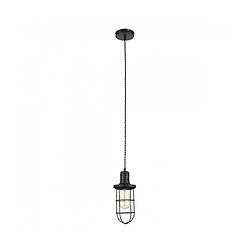 Luminaire Center Suspension industrielle et rétro Synthia Noir en métal