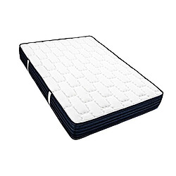 Visiodirect Matelas réversible DIAZ 140x190 cm, en mousse haute densité, indépendance du couchage, face été/hiver, épaisseur 20 cm