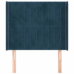 Avis Maison Chic Tête de lit scandinave avec oreilles,meuble de chambre Bleu foncé 103x16x118/128 cm Velours -MN55956