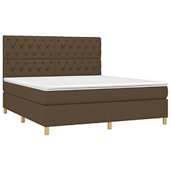 Avis Maison Chic Structures de lit + matelas,Lit à sommier tapissier avec matelas Marron foncé 160x200 cm -MN62267