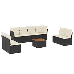 Maison Chic Salon de jardin 9 pcs avec coussins | Ensemble de Table et chaises | Mobilier d'Extérieur noir résine tressée -GKD63654