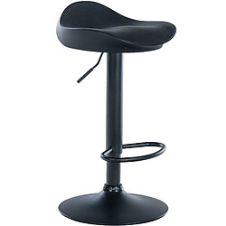 Decoshop26 Tabouret de bar en synthétique noir et plastique avec repose-pieds design moderne TDB10578