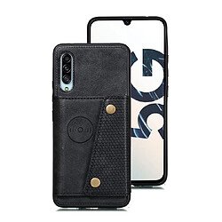 Wewoo Coque Rigide Pour Galaxy A90 5G Etui de protection magnétique antichoc PU + TPU avec fentes cartes Noir