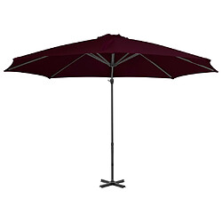 Helloshop26 Parasol déporté avec mât en aluminium 300 cm rouge bordeaux 02_0008499