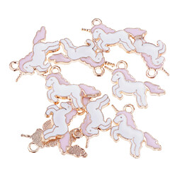 10 pièces charmes de licorne conclusions pendentif perles fabrication de bijoux artisanat rose