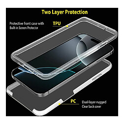 Htdmobiles Coque pour Apple iPhone 16 Pro - housse etui silicone gel fine 360 integrale (avant et arriere) + film ecran - TRANSPARENT