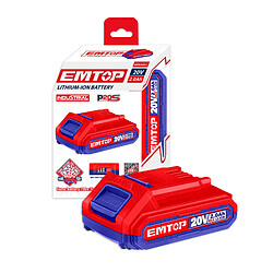 Batterie Lithium-Ion EMTOP 20V de Puissance 2.0Ah compatible avec multi outils P20S+EMTOP