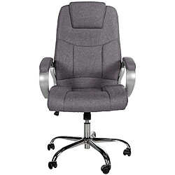 Decoshop26 Fauteuil de bureau ergonomique est confortable en tissu gris et métal chromé 10_0002385