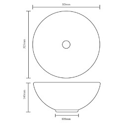 vidaXL Bassin d'évier rond céramique Noir pour salle de bain pas cher