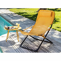 Acheter Proloisirs Chaise relax en acier et toile Easy moutarde.