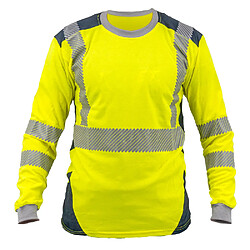 Autres Temps Tee-shirt technique à manches longues haute visibilité jaune fluo