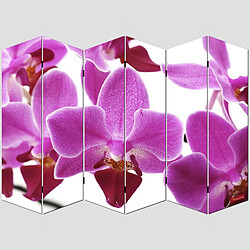 Avis Decoshop26 Paravent 6 panneaux pans séparateur de pièce 180x240cm motif orchidee PAR04008